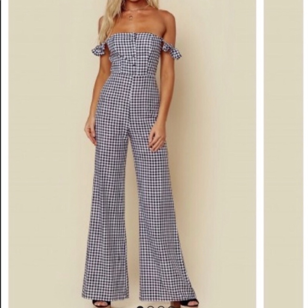 Flynn Skye Check Me Out Bardot Jumpsuit